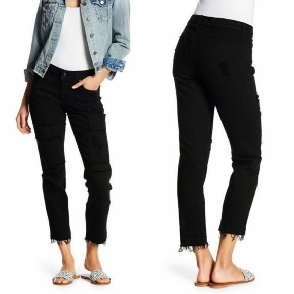 Derek Lam 10 Crosby Denim Mila Patchwork Girlfriend Jeans - Picture 4 of 16